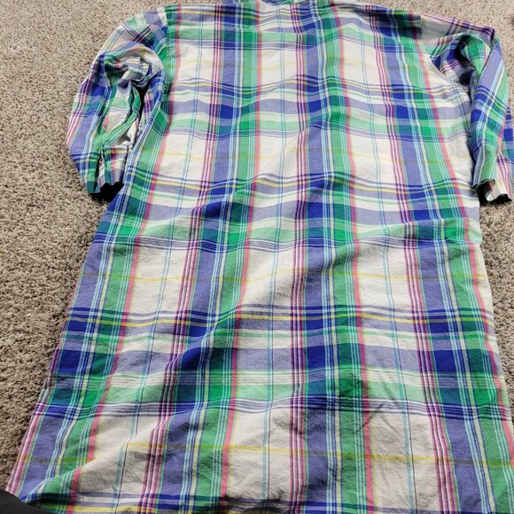 Polo Ralph Lauren Robe Adult Large XL Cotton Plaid Colorful Lightweight NO BELT - Picture 3 of 4